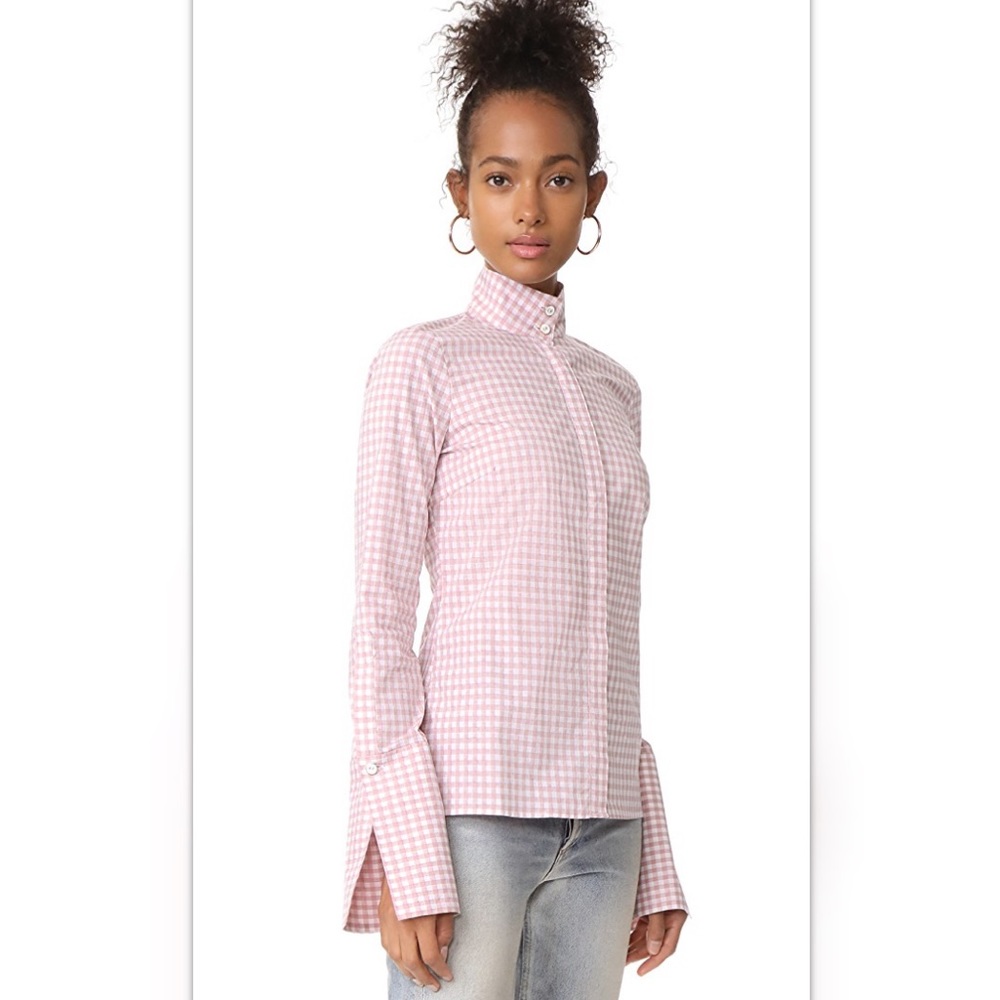 Caroline Constas Checkered Button Up - image 2